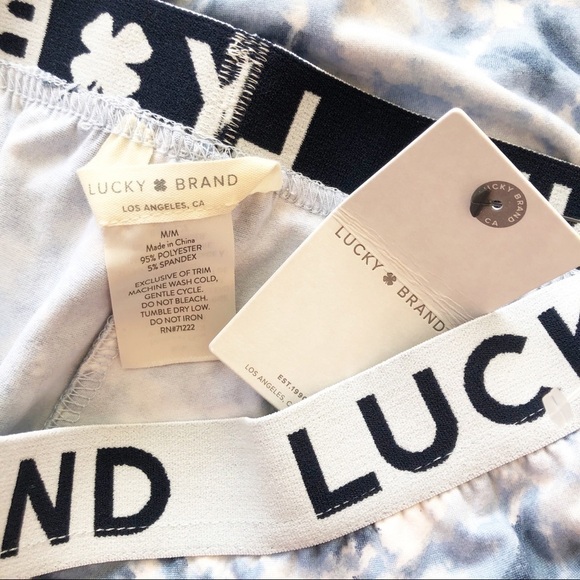 LUCKY BRAND NWT Tie Dye Jogger Lounge Pant Size Medium in Blue and White - Picture 13 of 15